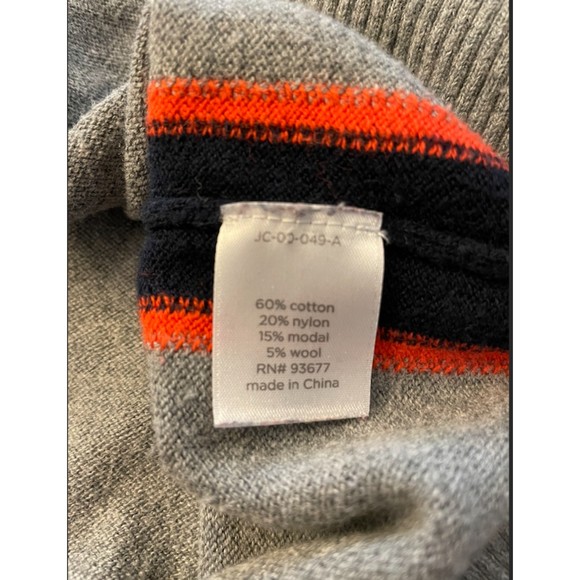 JCP Gray sweater -Navy and Orange Trim - Sz M - Picture 9 of 10